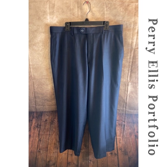 Perry Ellis Portfolio Pants Mens Sz 38x29 Non Iron Flat Front Straight Leg-EUC - Picture 1 of 3